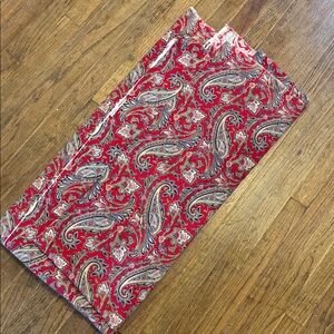 Authentic Vintage 1960s Deep Red Paisley Pattern Fabric 43”by 86”